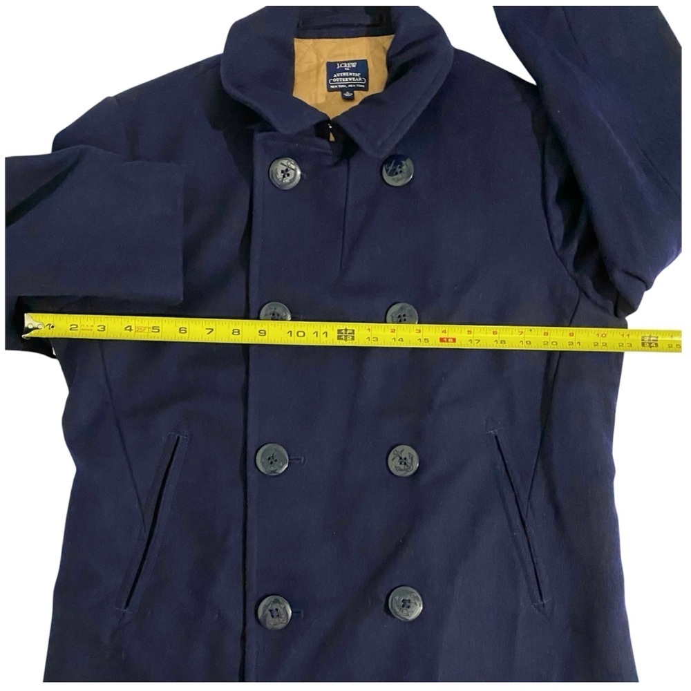 J Crew Dock Icon Wool Blend Pea Coat US Navy Blue Sailor 40s Retro Men’s Medium - Picture 10 of 13